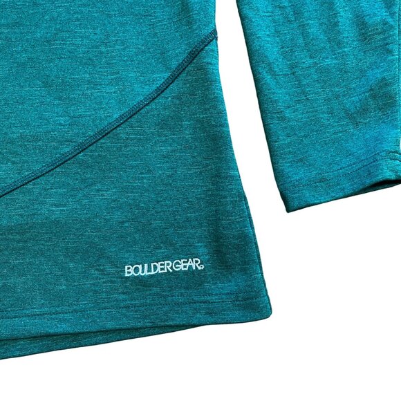 BOULDER GEAR QUARTER ZIP SWEATER WOMENS 2XL GREEN 2445R HEATHERED FLEECE OUTDOOR - Picture 4 of 9